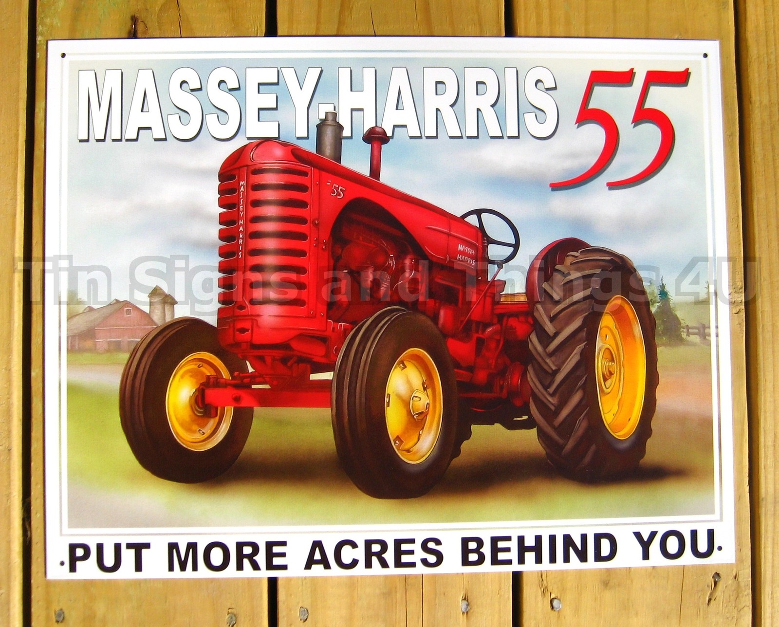 Massey Harris 55 TIN SIGN antique vintage tractor metal farm decor garage 1168