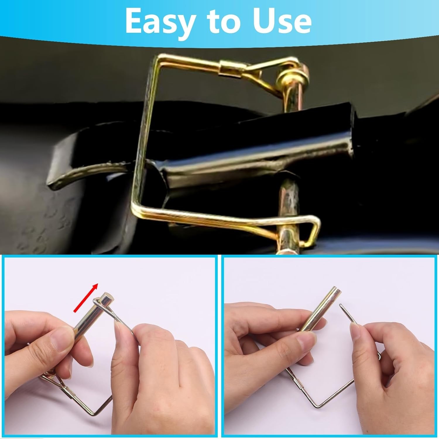 202PCS Hitch Pins Clips Linch PTO Pins Trailer Tractor Truck Towing Kit