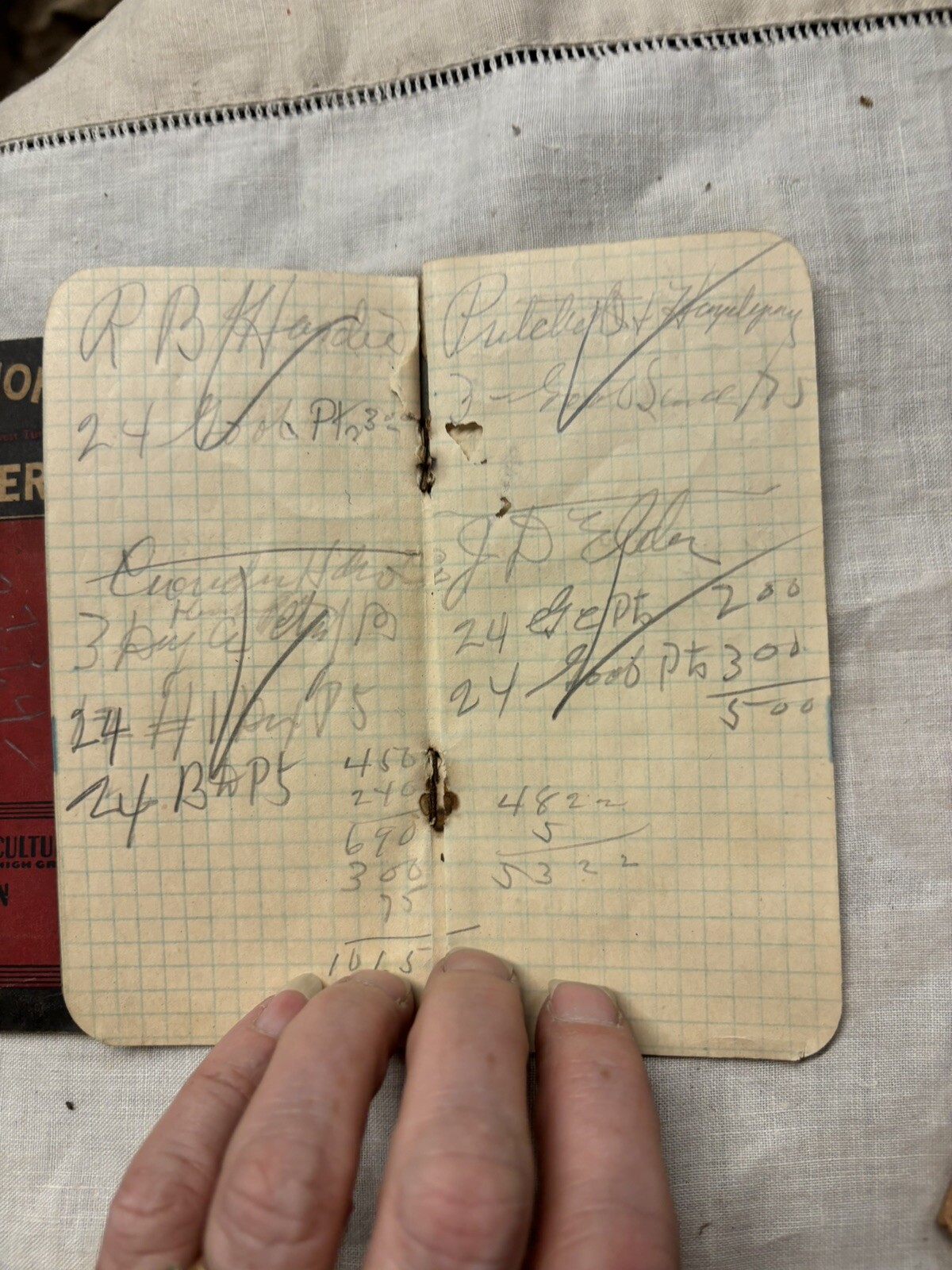 Antique 1928 & 1930s Farmers Memo from Fertilizer Co Guano Bag all Virginia