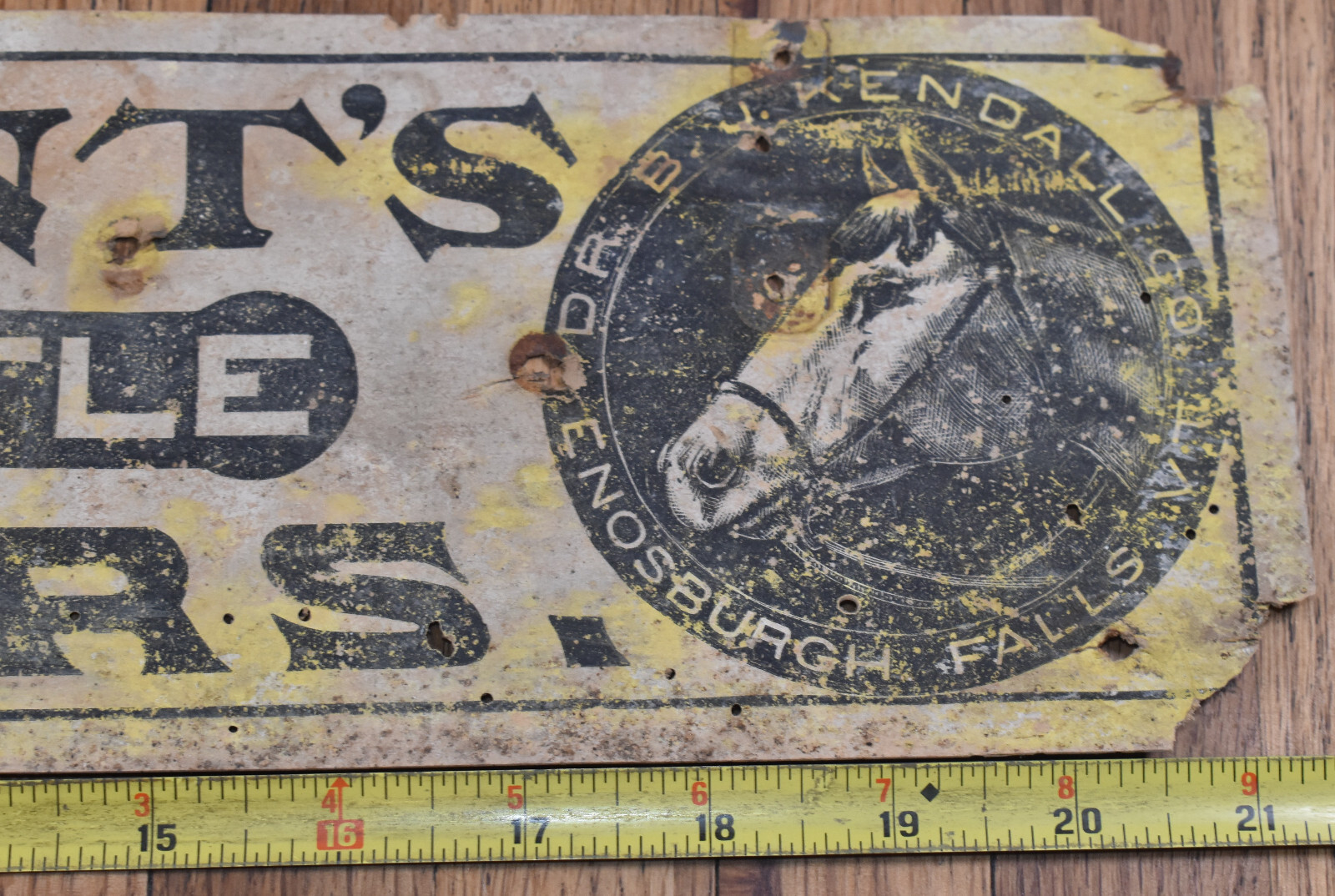 Vintage Professor Flint’s Horse & Cattle Powder Blood Purifier Advertising Sign