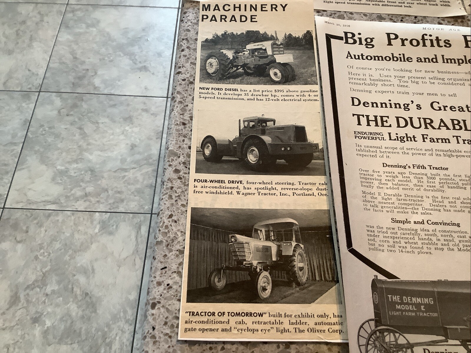 Lot of 6 Farming Agricultural Tractor Print Ads 1916-1970’s All Brands & Designs