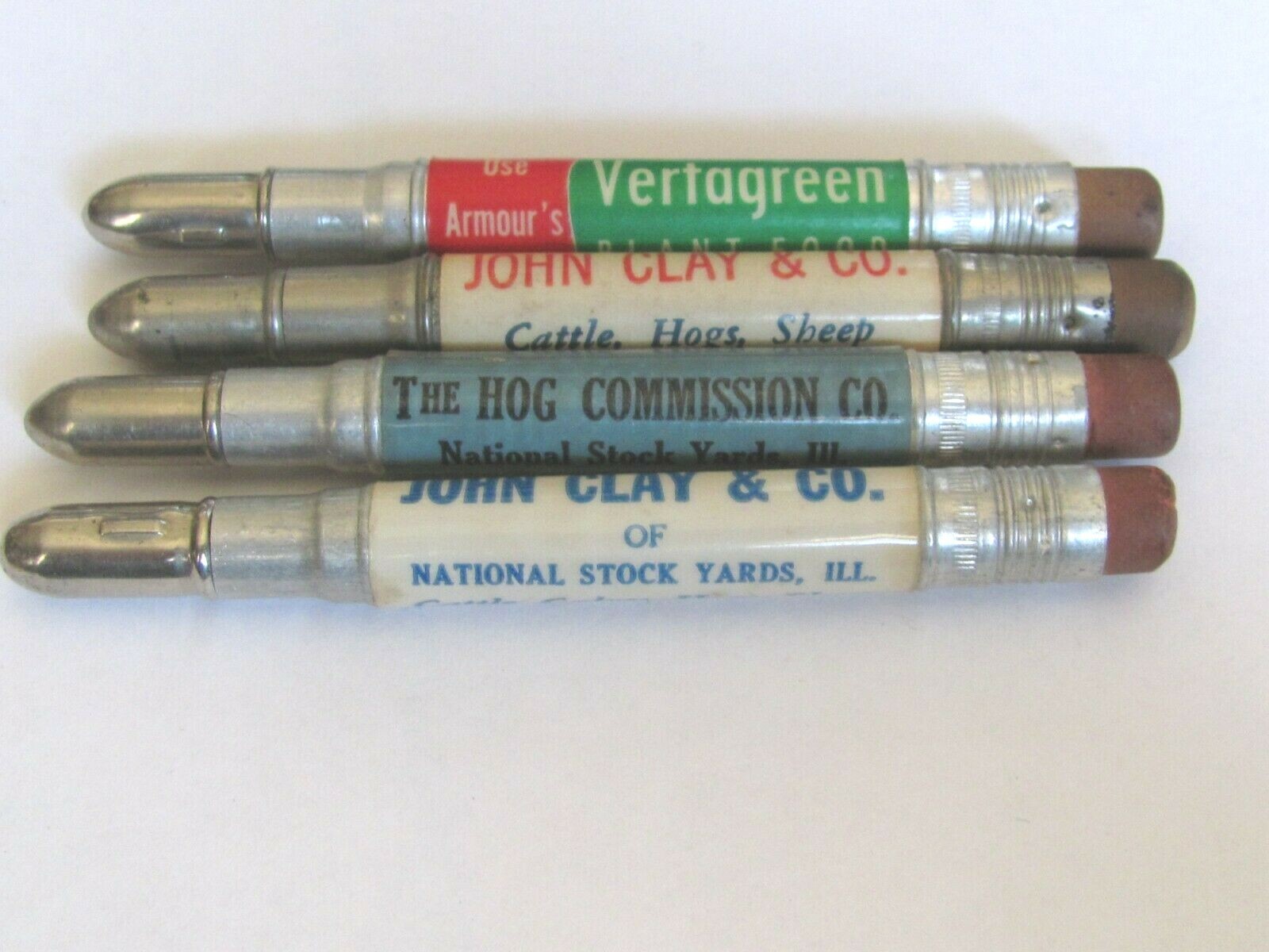 4 BULLET PENCIL NATIONAL LIVESTOCK JOHN CLAY CO – ARMOUR’S VERTAGREEN FERTILIZER