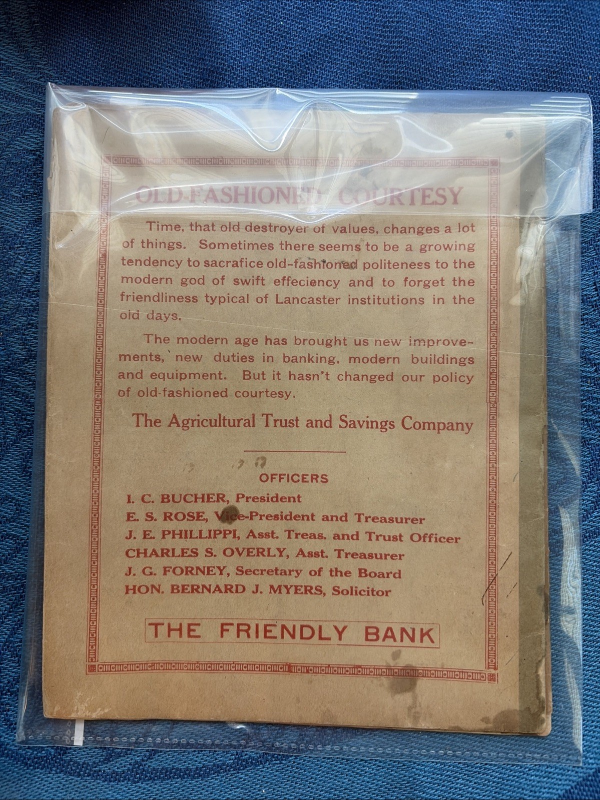 Vintage 1930 John Baer’s Sons Agricultural Almanac Lancaster Pa Farmers Almanac