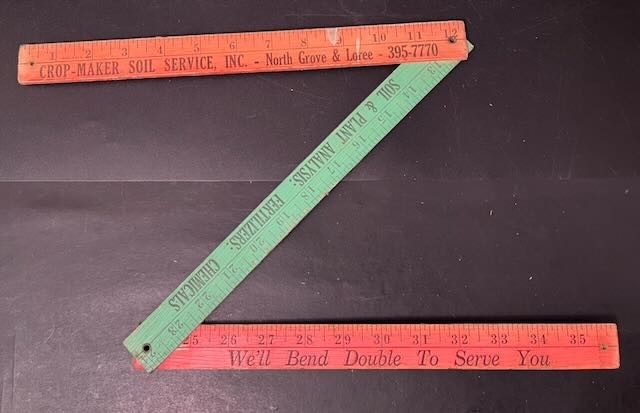 Vintage Crop-Maker Soil Service 36″ Folding Rule Farm Fertilizer Advertising