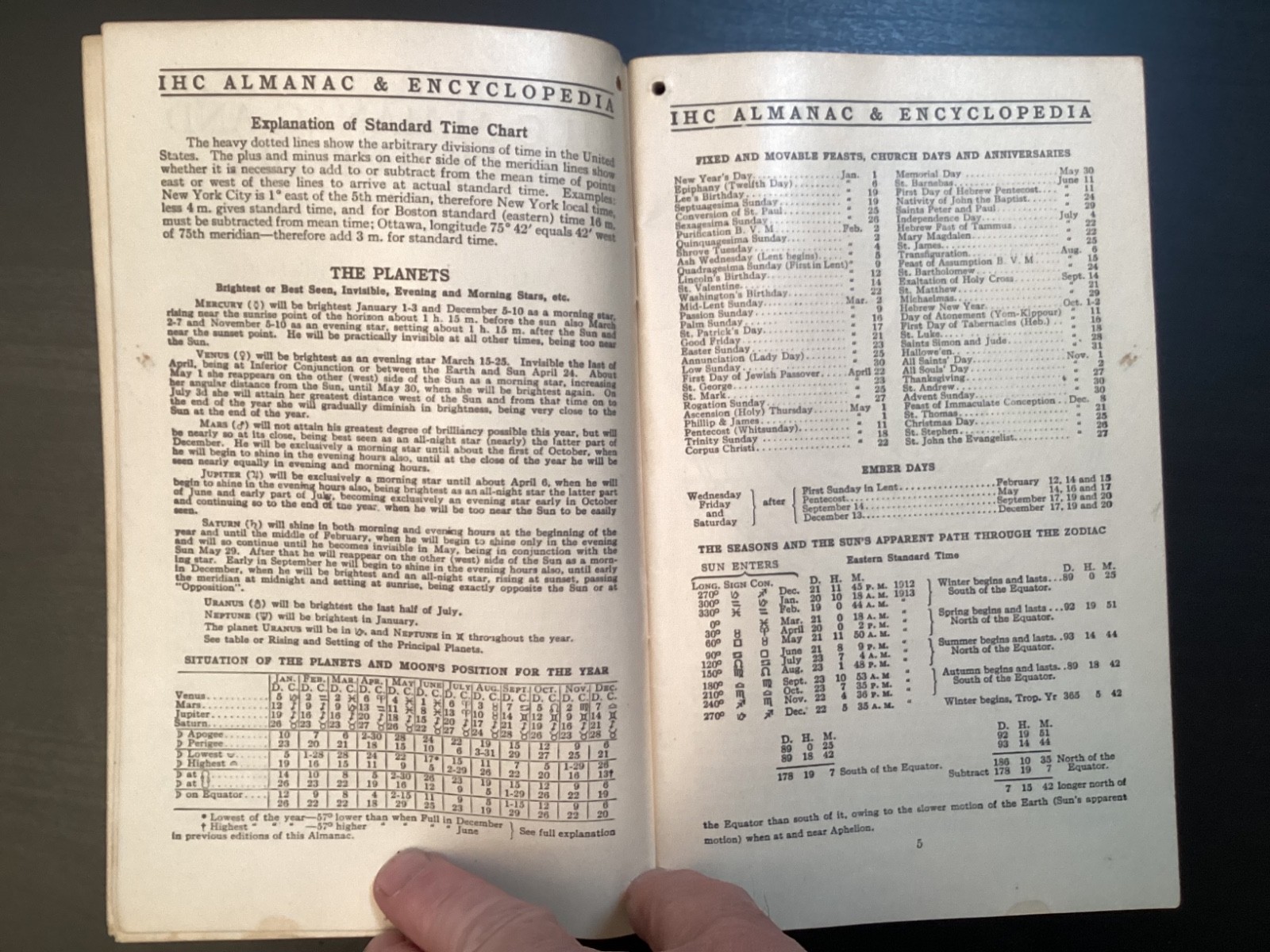 1913 INTERNATIONAL HARVESTER Lines Farmer’s ALMANAC and Encyclopedia