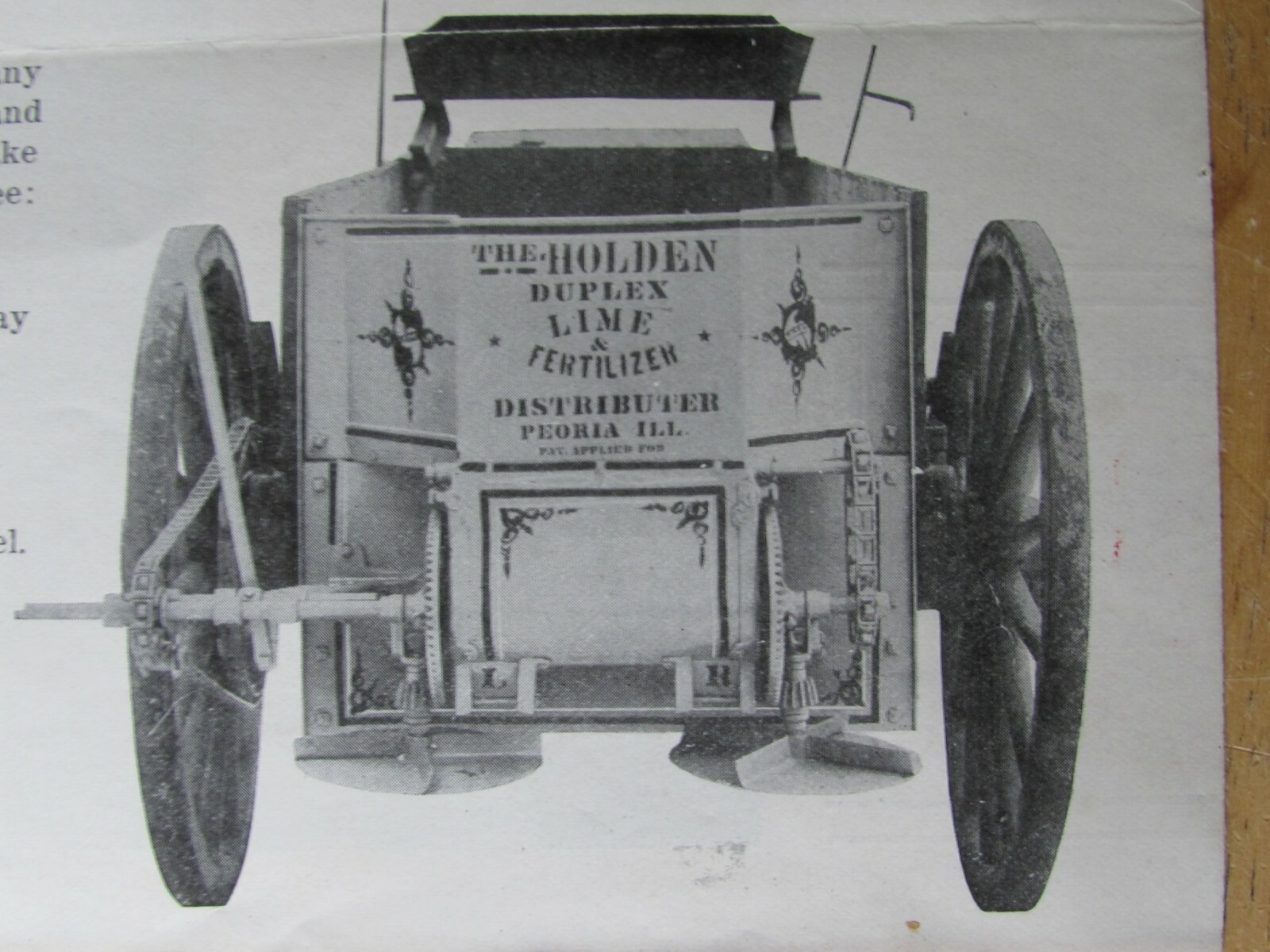 1910’s BROCHURE HOLDEN CO PEORIA IL FARM LIME FERTILIZER SPREADER LUTHY & CO