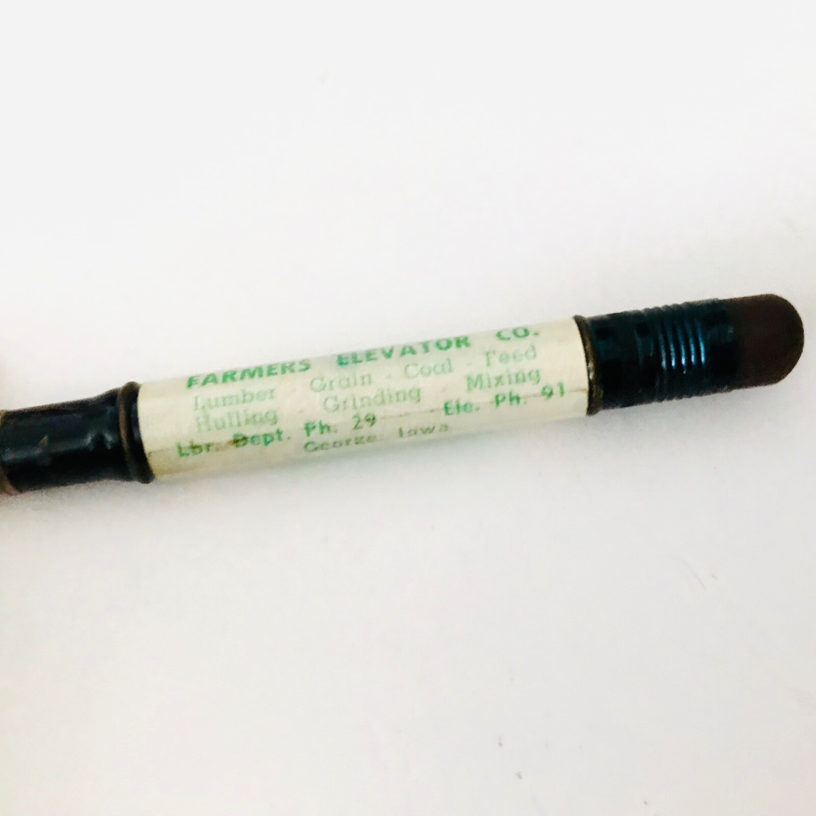 1930-50s Felco Farmer’s Elevator Co. George IA Bullet Pencil Lumber Grain Coal