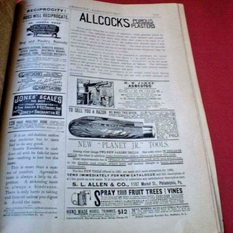Antique American Agriculturist License Plate and Rare Magazine-1800’s