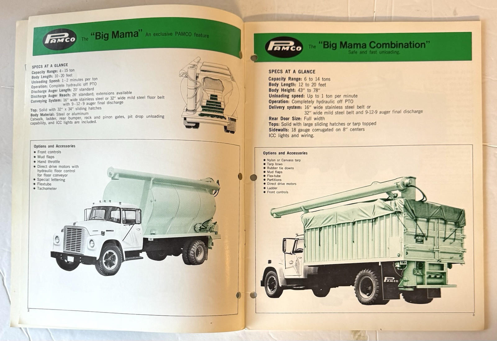 Vintage 1972 Pamco Agricultural Brochure Bulk Feed And Fertilizer Farm Equipment