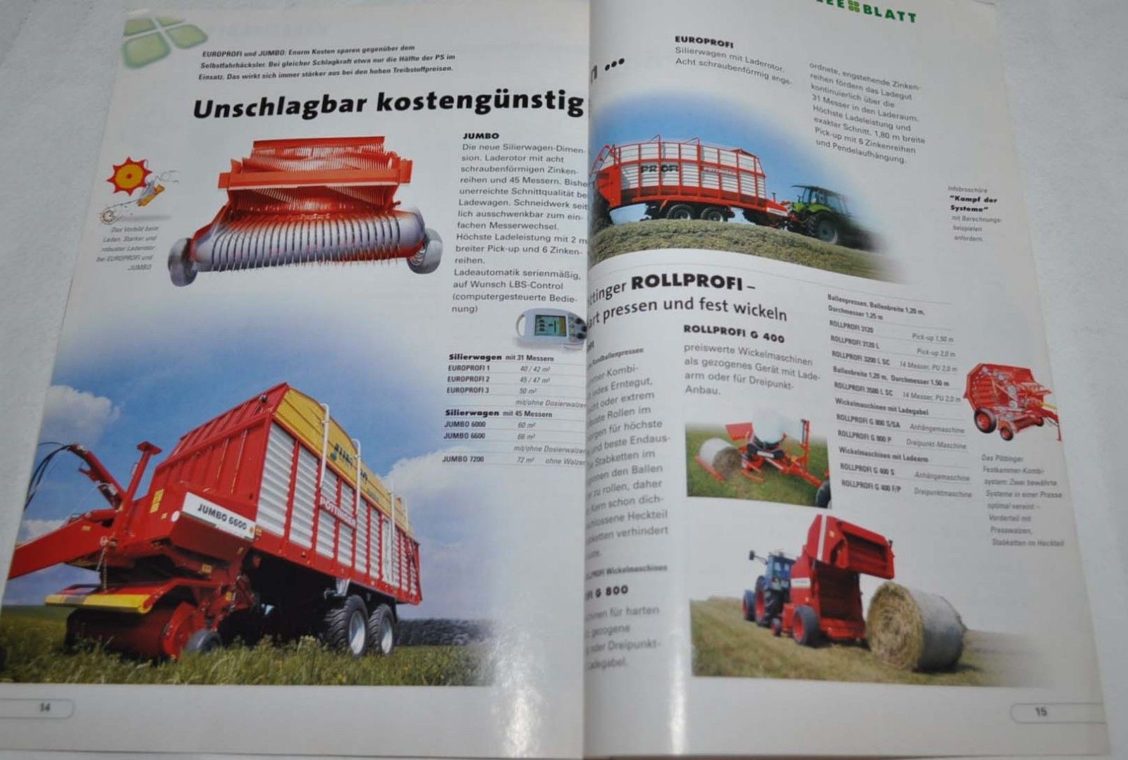 Pottinger Klee Blat Landmaschinen Traktor Tractor Brochure Prospekt