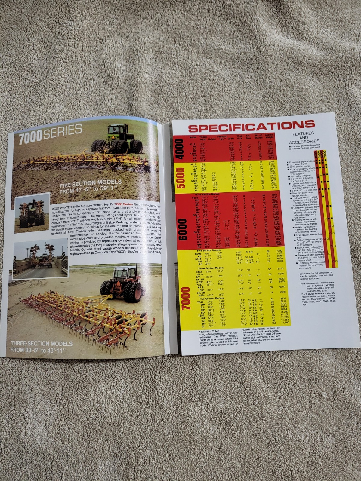 1970s Kent 4000 5000 6000 7000 Series Field Cultivators BROCHURE John Deere IH