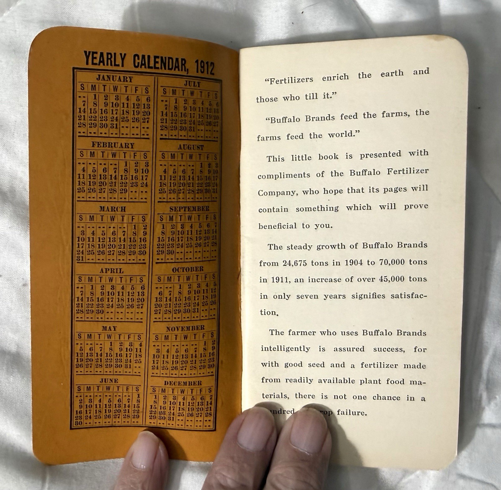 16 Lot of BUFFALO FERTILIZERS Advertising Memo Booklets, 1906-1926