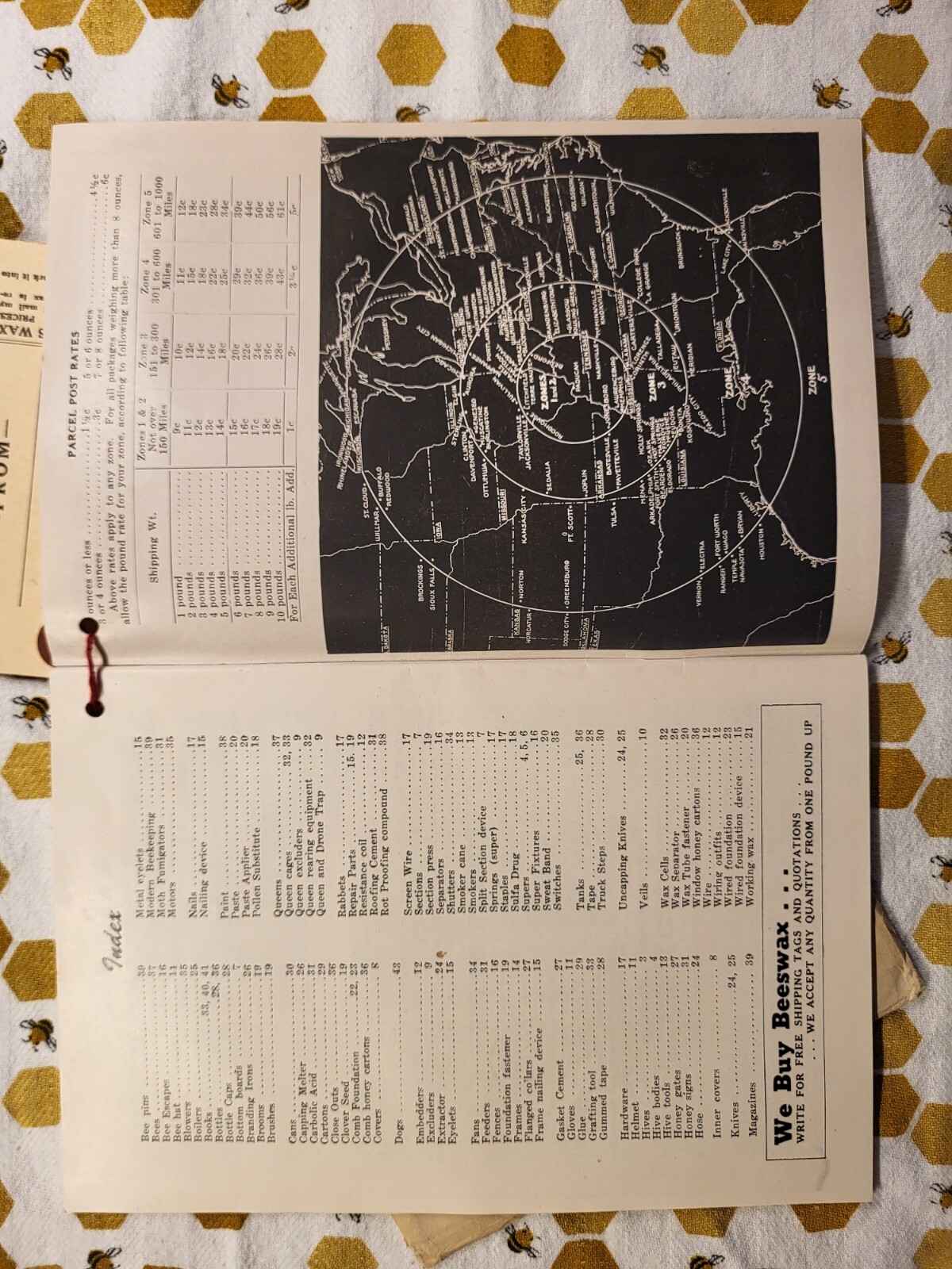 1948 Walter T. Kelley Bee Supply Catalogue w/ envelope, order form and wax tag
