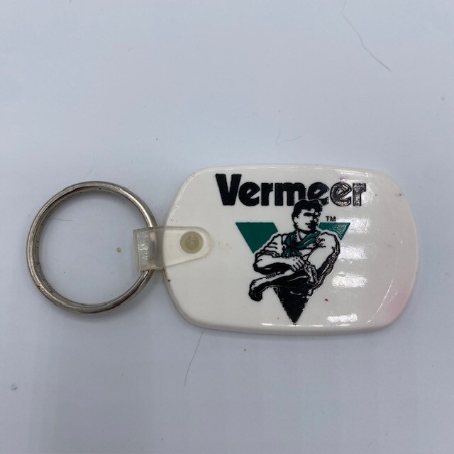 Vintage Pella Iowa Vermeer Manufacturing Farm Ag Equipment IA Keychain Key Ring