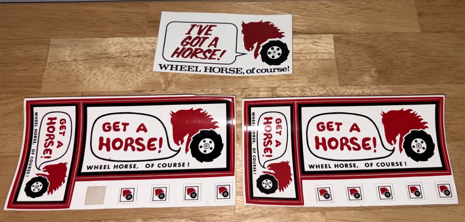 Vintage Wheel Horse Decals Stickers I’ve Got a Horse~Get A Horse Meyercord