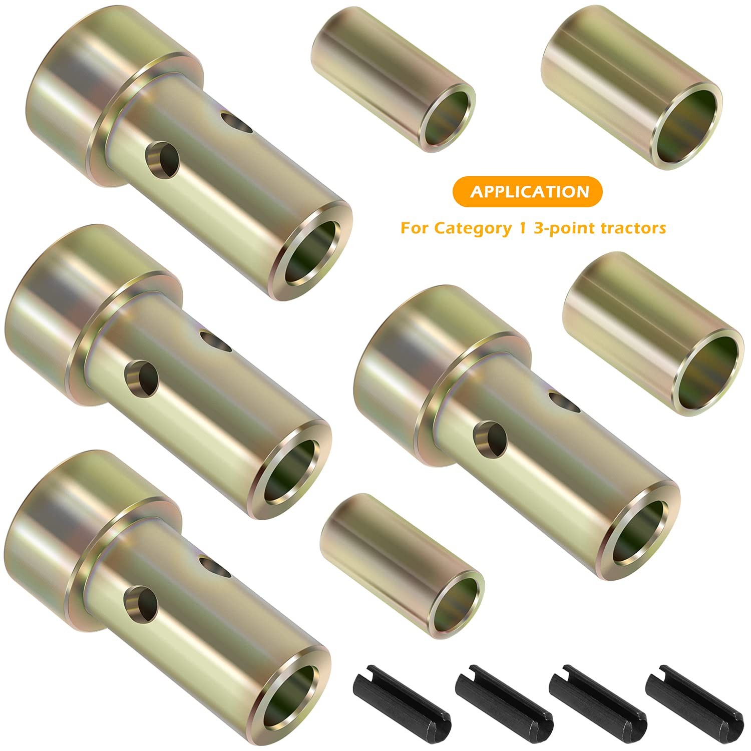 Category 1 Quick Hitch Bushing Set Heavy Duty Steel 2 Pair Tractor Attachment To