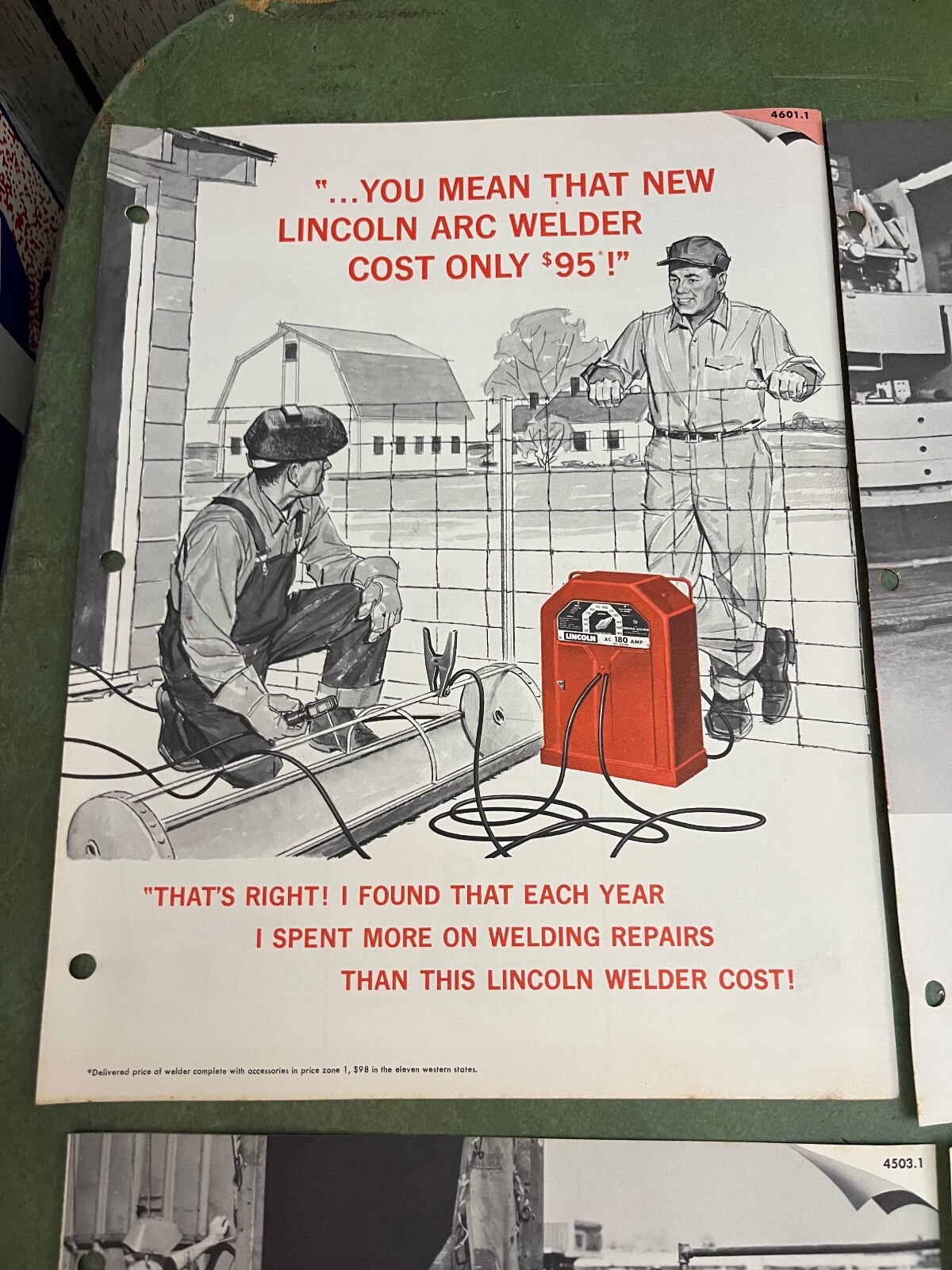 Vitnage Lincoln Welder Advertising Brochures/ Single Page Ads