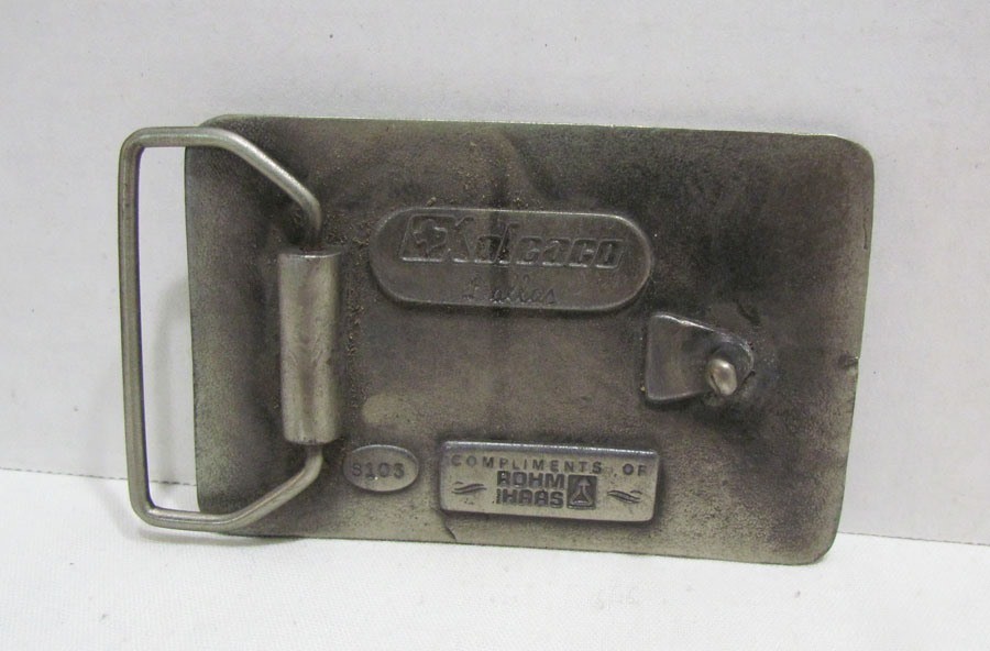 DITHANE M-45 FUNGICIDE VINTAGE METAL ADVERTISING BELT BUCKLE AGRICULTURE FARMING