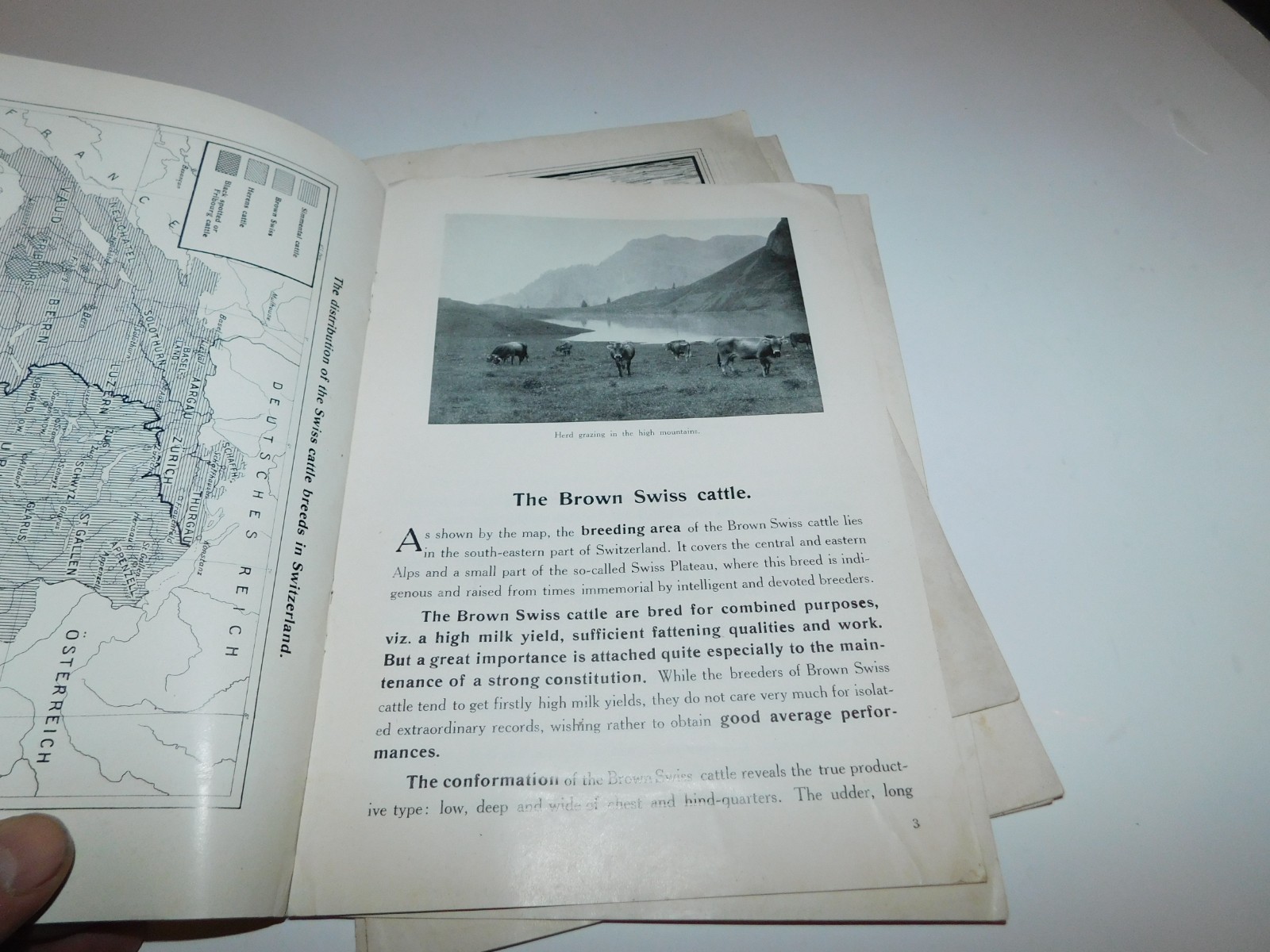 VINTAGE 1920’S SWISS CATTLE PAMPHLETS & 1931 SCHWEIZER BAUER PAPER TRACTOR ADS