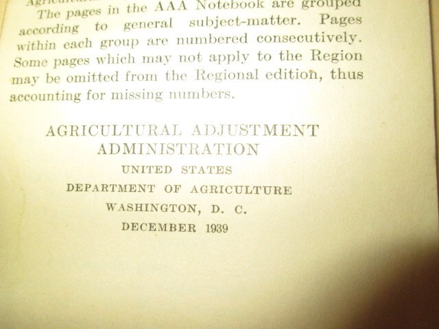 1939 US Dept. of Agriculture North Central Division Pamphlet