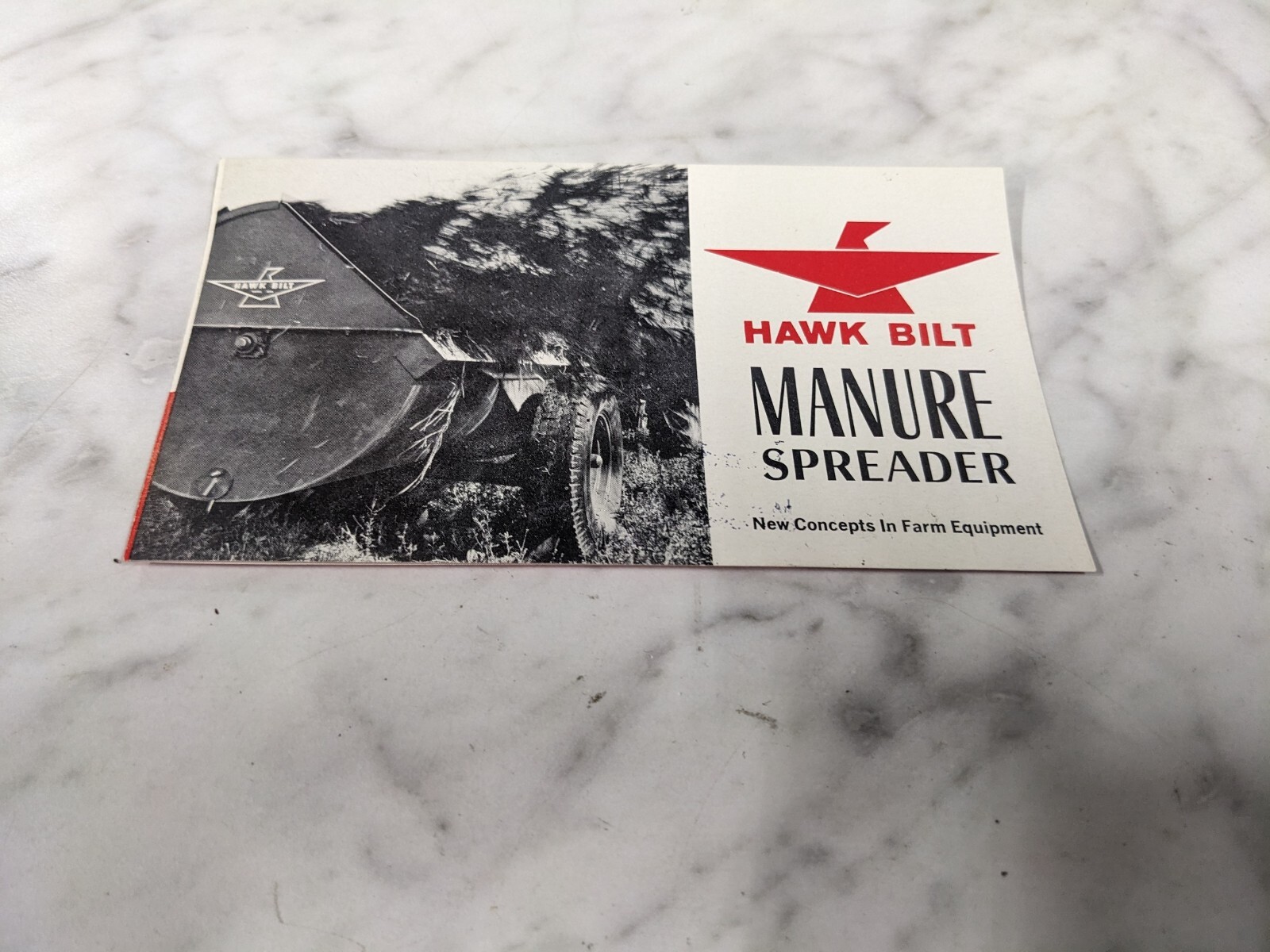 HAWK BILT MACURE SPREADER SALES BROCHURE ADVERTISEMENT LITERATURE 1963