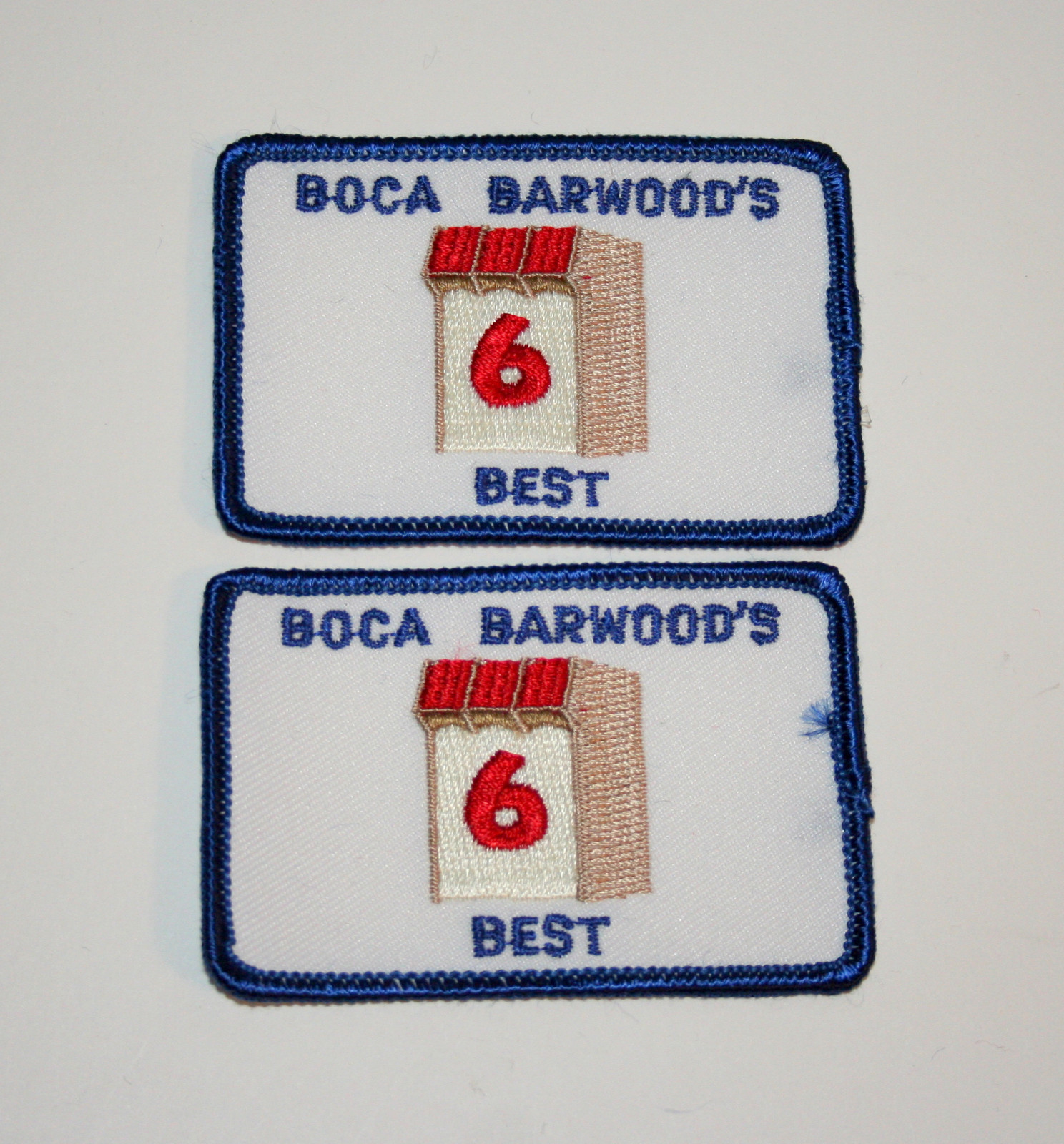2 Vintage Boca Barwood’s 6 Best Condominium Management Patch New NOS 1970s