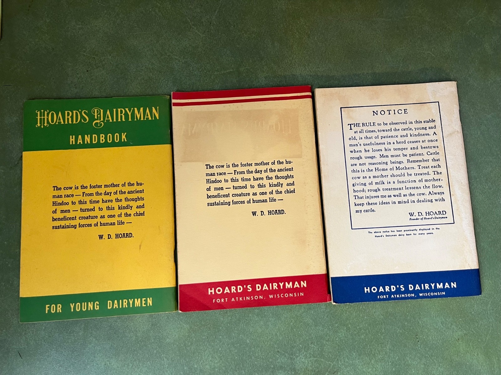Vintage 1950’s Hoards Dairyman Handbook For Young Dairyman Feed & Health Guide