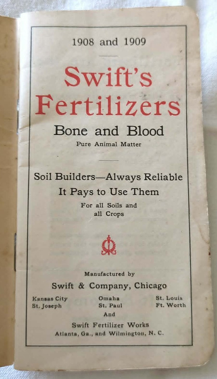 RARE 1908-1909 Swift & Company Fertilizer “Bone And Blood” Farmers Pocket Guide