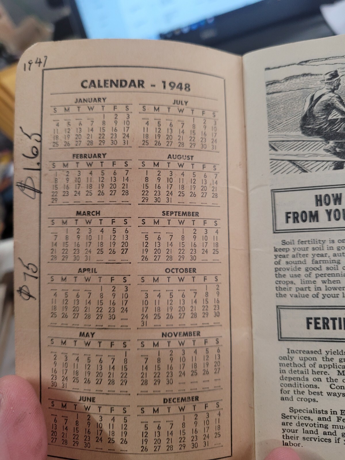 (3) Armour’s Big Crop Fertilizer Paper Advertising Note Book 1940s 50’s