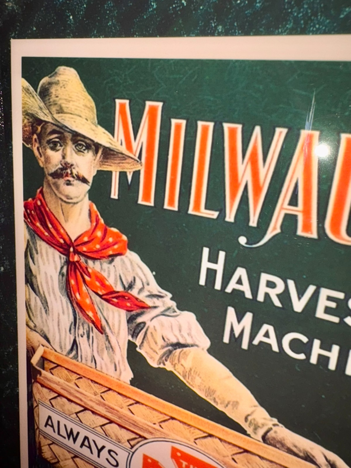 Milwaukee Harvesting Machines Tractor Farm Garage Retro Advertising Lighted Sign