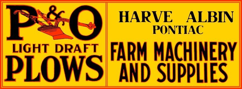 P & O Parlin & Orendorff Plows, Machinery NEW Sign 28″ Wide USA STEEL XL Size