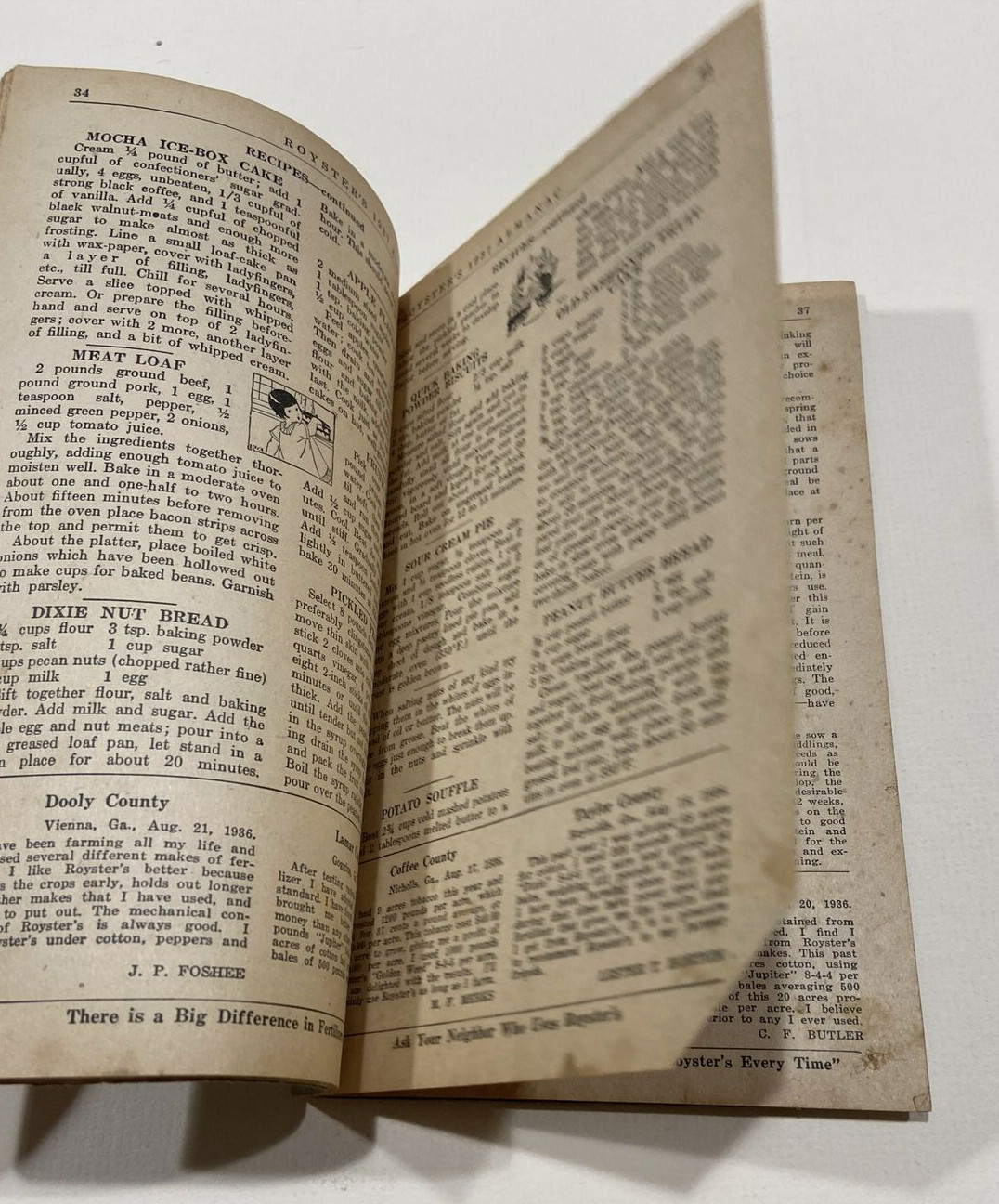 Vintage F.S Royster 1937, 1939 Almanacs Royster’s