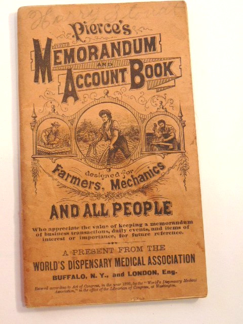 1891-92 Pierce’s Memorandum and Account Book designed for Farmers, Mechanics