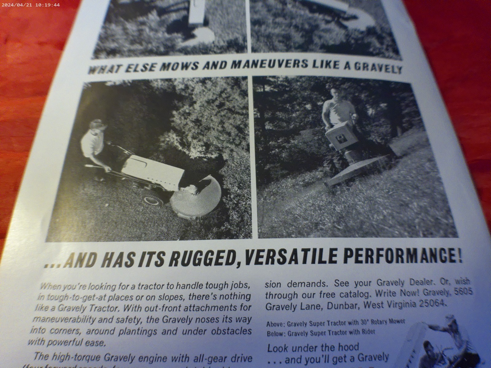 1966 Gravely Tractor Mowers Printed Ad 6 1/2″x10″