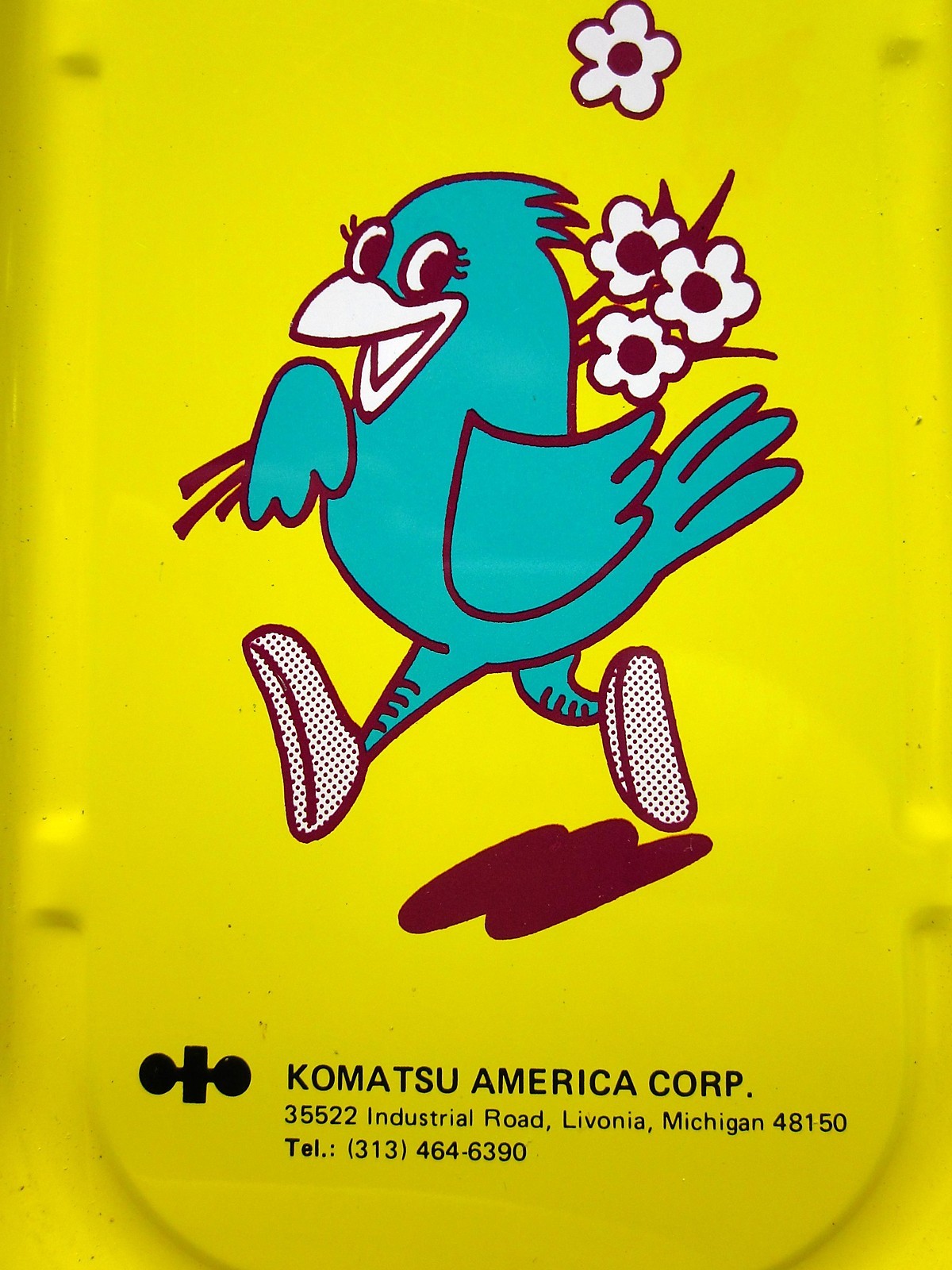 KOMATSU AMERICA bird logo vtg tin trays 1984 construction equipment IMTS