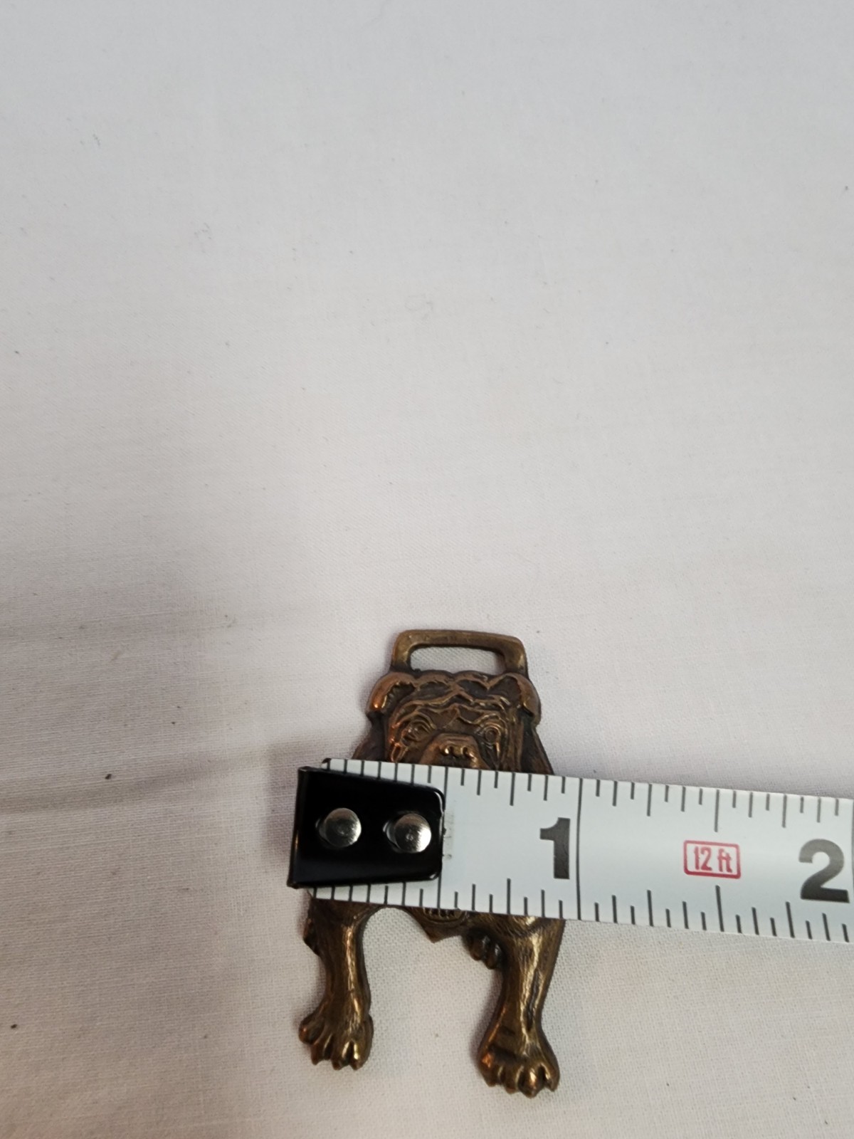 Antique “TEETH TALK” Avery Mfg Co Peoria IL TOOTHY BULLDOG Advertising Watch Fob