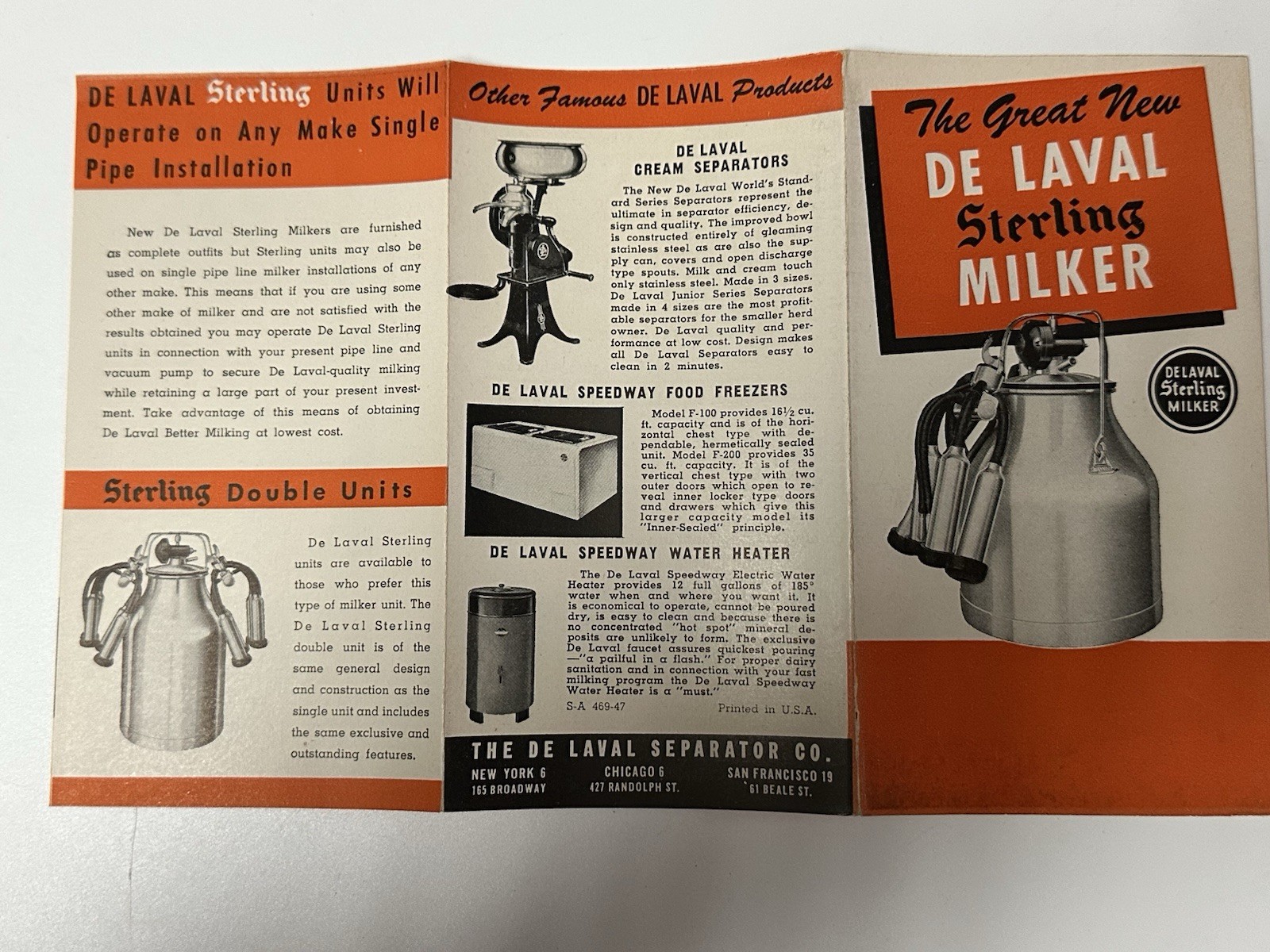 1950’s De Laval Dairy Milking Machine pamphlet (22A)