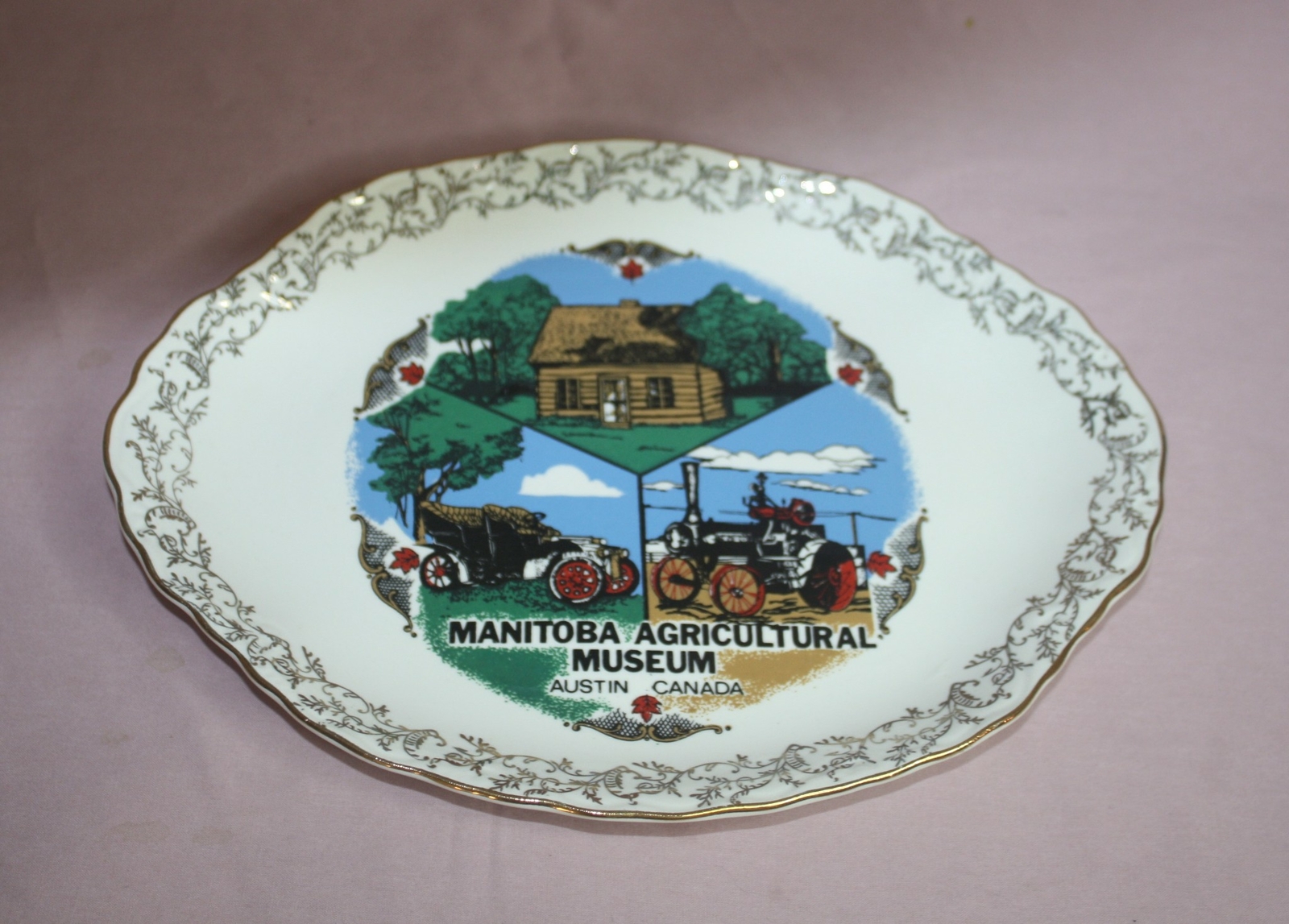 VTG. MANITOBA AGRICULTURAL MUSEUM AUSTIN SOUVENIR SERVING PLATTER 9 3/4″x 7 3/8″