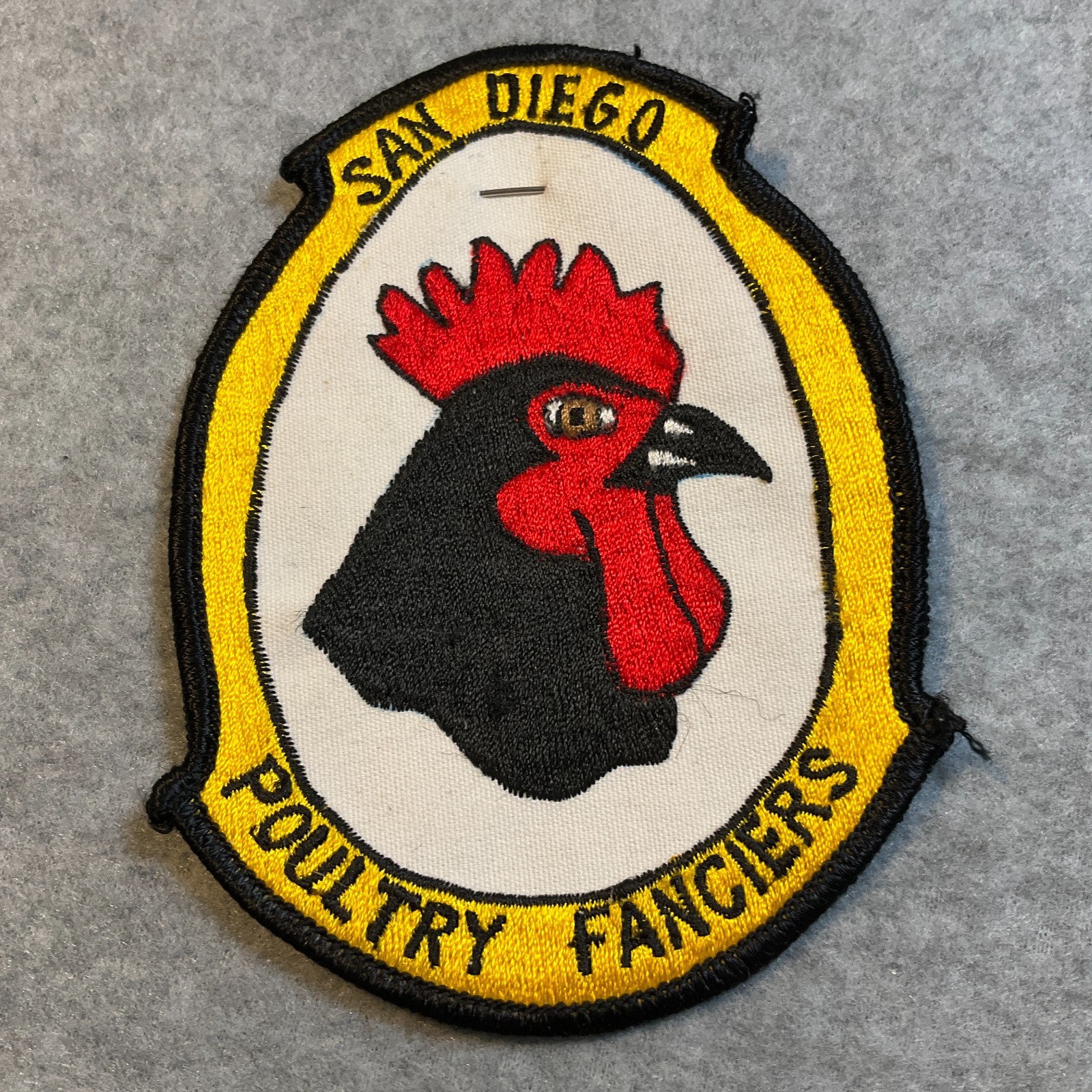 Rare San Diego SPOULTRY FANCIERS Embroidered Patch Jamul California w/ Pin