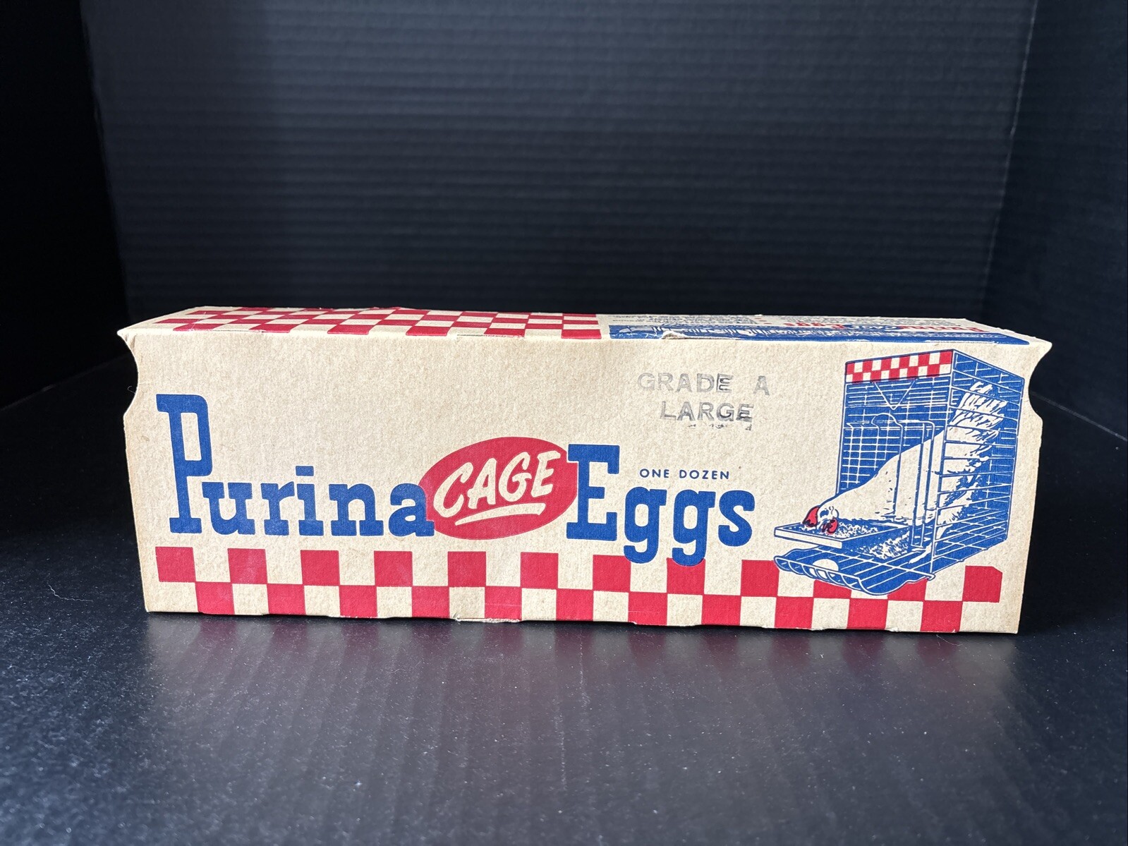 VINTAGE PURINA CAGE EGGS 1DOZEN PAPER CARTON-NEW YORK 16 N.Y.