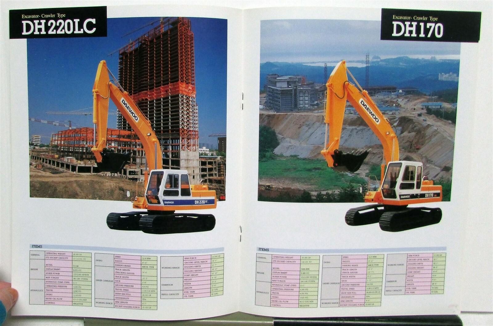 1991 Daewoo Full Line Excavator Crawler Wheel Loader Construction Sales Brochure