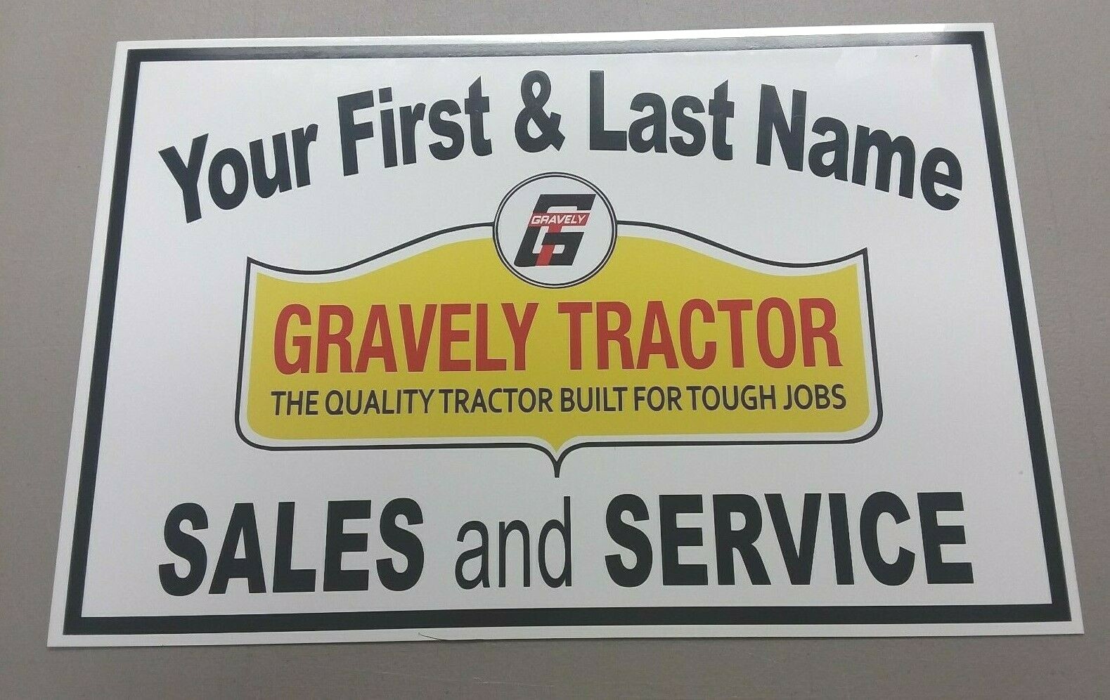 PERSONALIZED GRAVELY TRACTOR ALUMINUM NAME SIGN