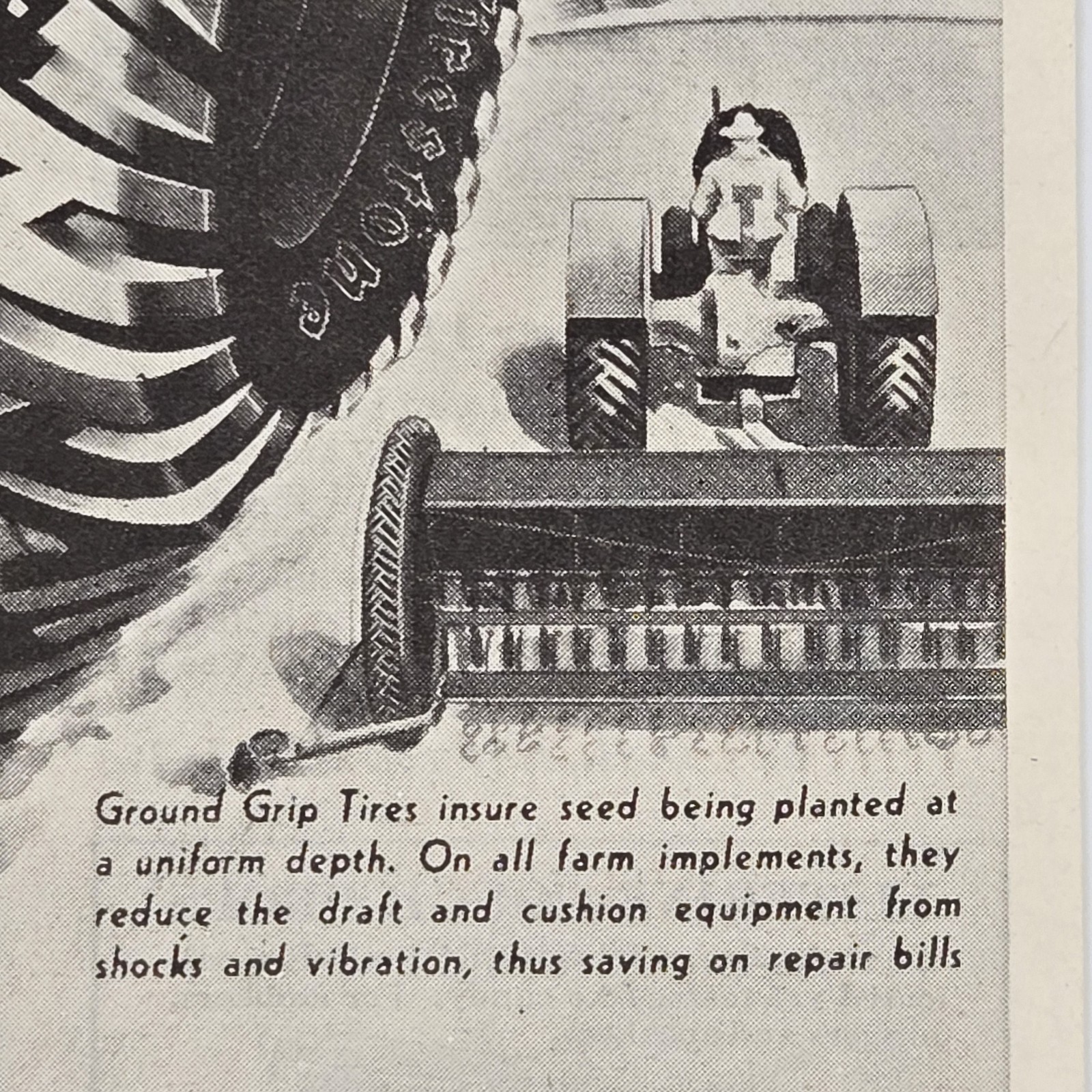 1936 Firestone Ground Grip Tires Hunting Farming Mudding Print Ad 8 x 11.5″