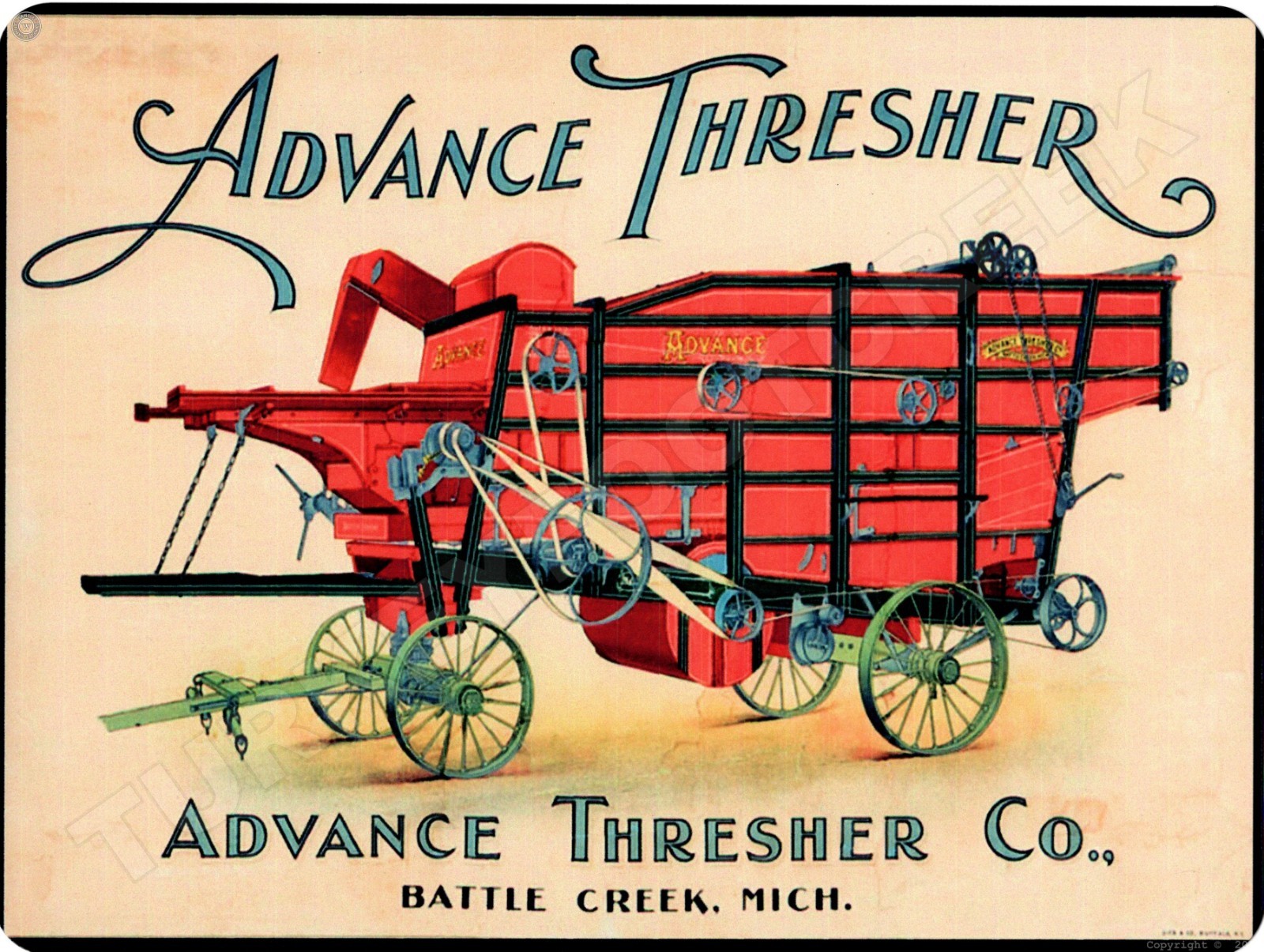 Advance Thresher Co. 9″ x 12″ Metal Sign
