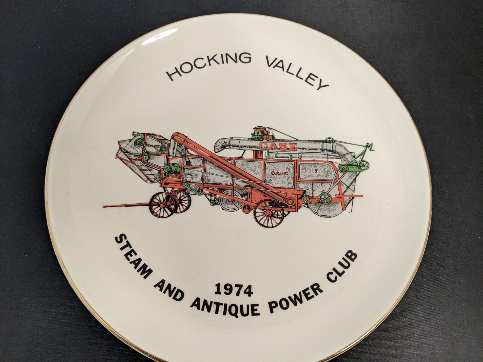 Vintage Hocking Valley Steam & Antique Power Club Plate 1974