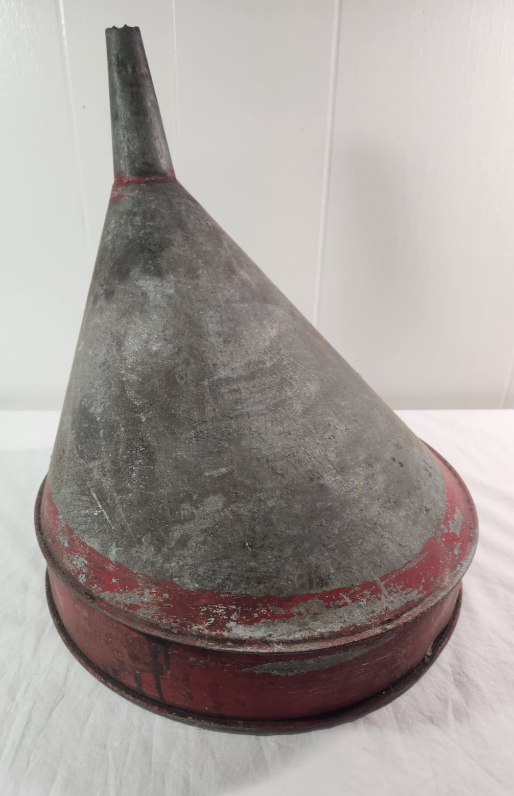 Delphos Funnel Vintage Galvanized Large Metal 14″ Tall 12 1/2″ dia Farm U.S.A.