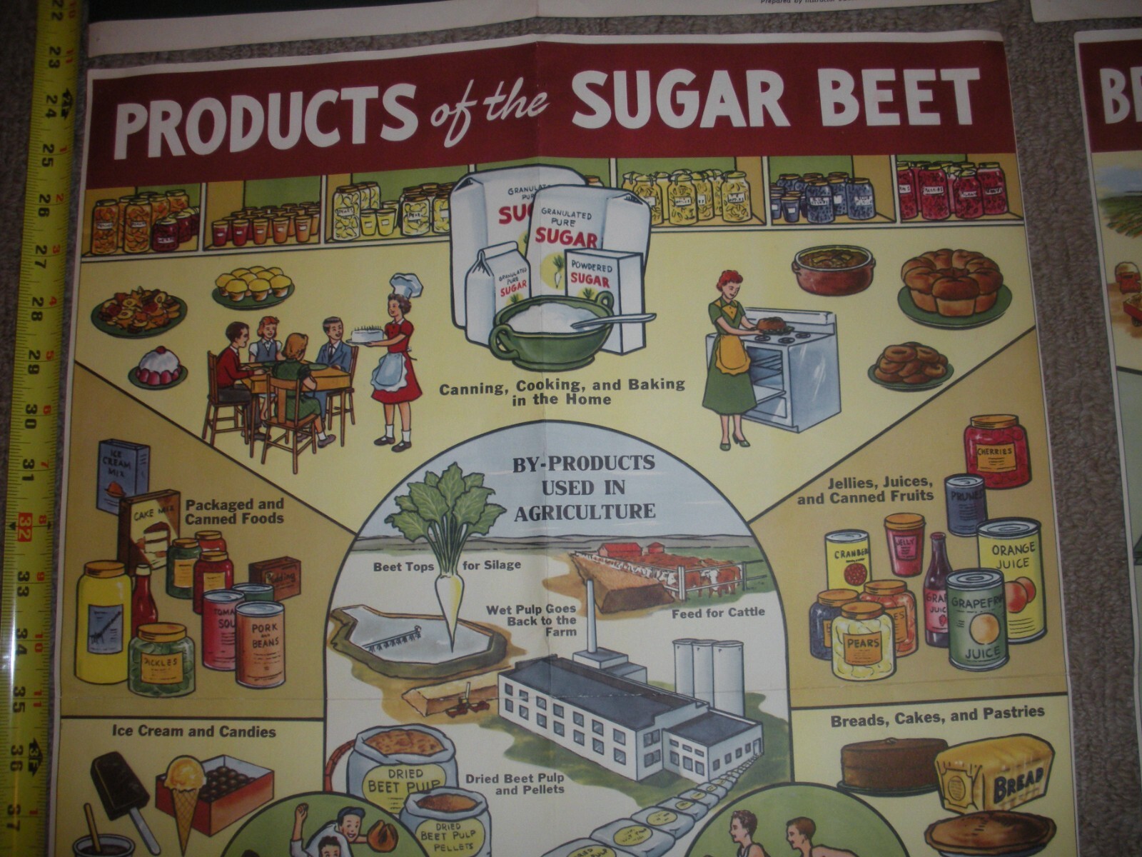 Rare Vintage 1950’s? Extracting STORY Beet Sugar food Factory COMPLETE SET OF 4