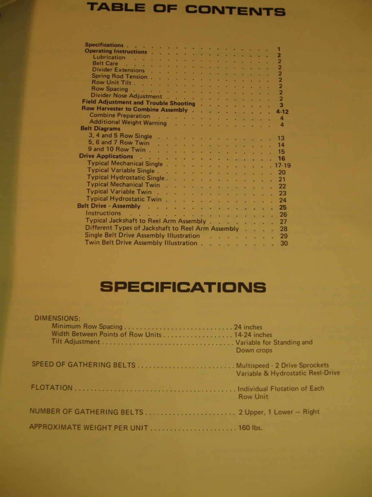 Vintage Operator’s & Owner’s Manuals for the Hesston Row Harvester