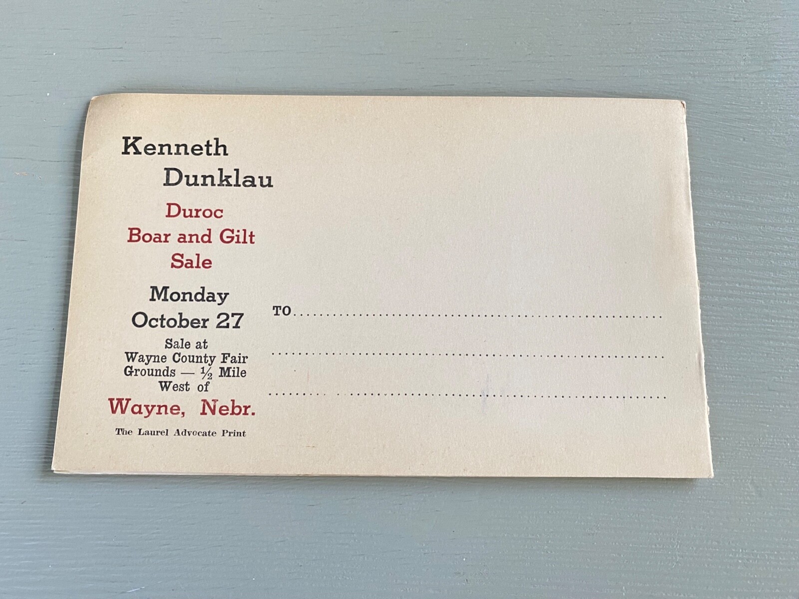 Vintage Durocs Boar Gilt Hogs Pigs Sale Catalog Book Wayne Nebraska 1947 Farm Ag