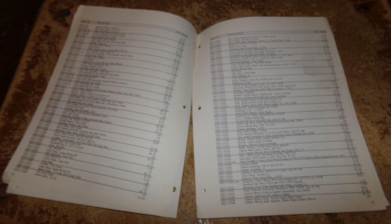 1966 farmhand beet + potato equipment parts price list good used